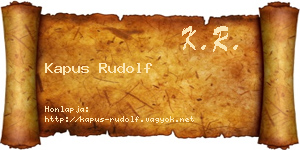 Kapus Rudolf névjegykártya